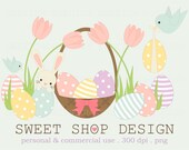 Easter Clipart, Printable Clipart, Royalty Free Clipart, Egg Hunt, Instant Download Il_170x135