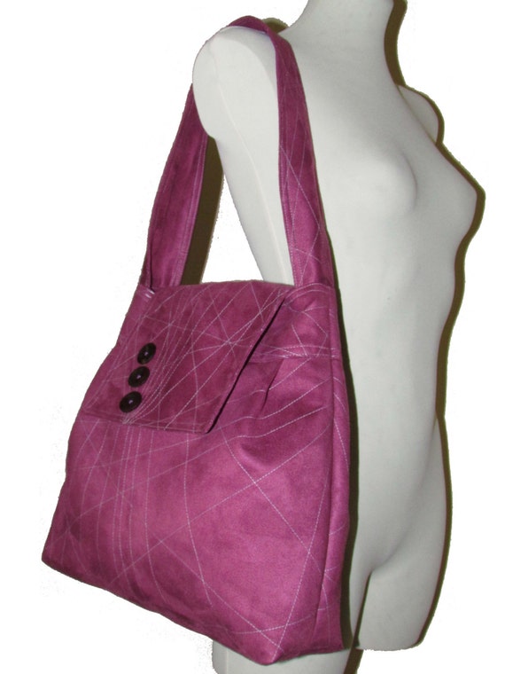 75 light purple bag purse handmade faux suede by MANUELASEZIAM