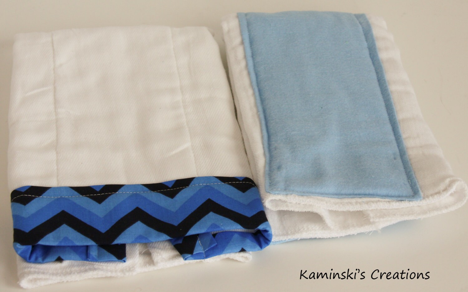 Burp Cloths Set of 2 by KaminskisCreations on Etsy