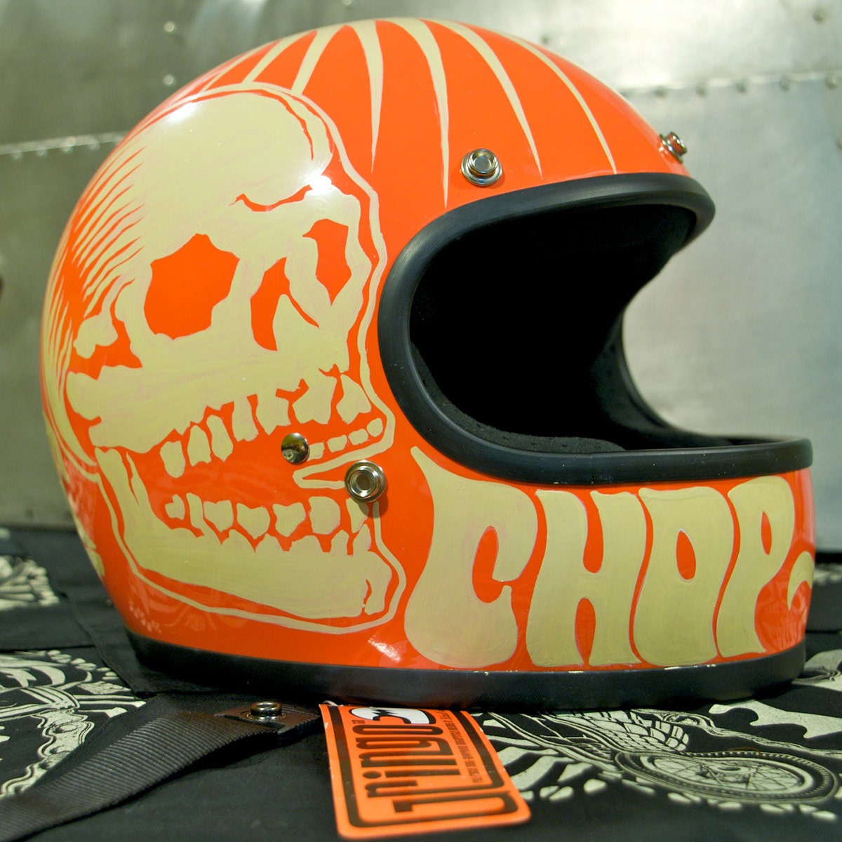 Hand Painted Biltwell Gringo Full Face Helmet // SIze XL