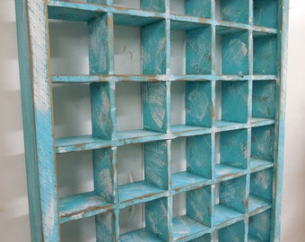 Primitive shadow box, Primitive wall shelf, shabby chic wall shelf, bathroom wall shelf, apothecary shelf, mug shelf, shadow box,Cubby Shelf