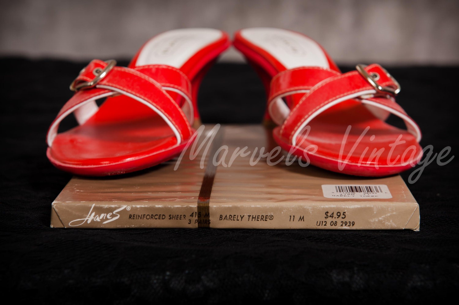 Vintage Hanes Stockings Nylon 415 Garter RHT Hosiery Size 11