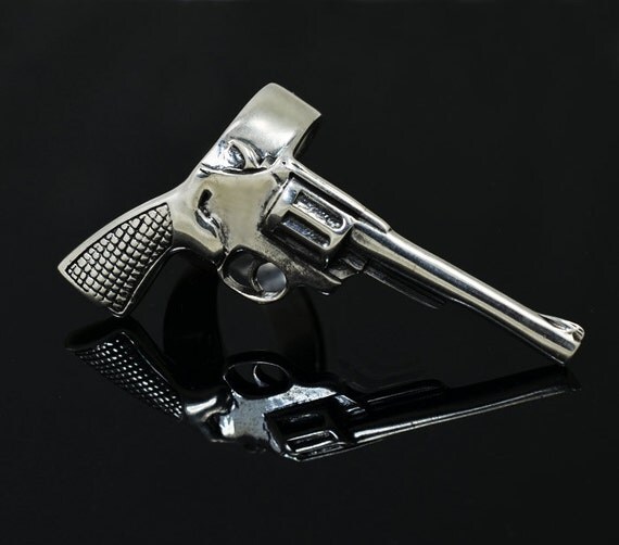 Pistol Ring Gun Ring 925 Sterling Silver Ring Big by handplayart