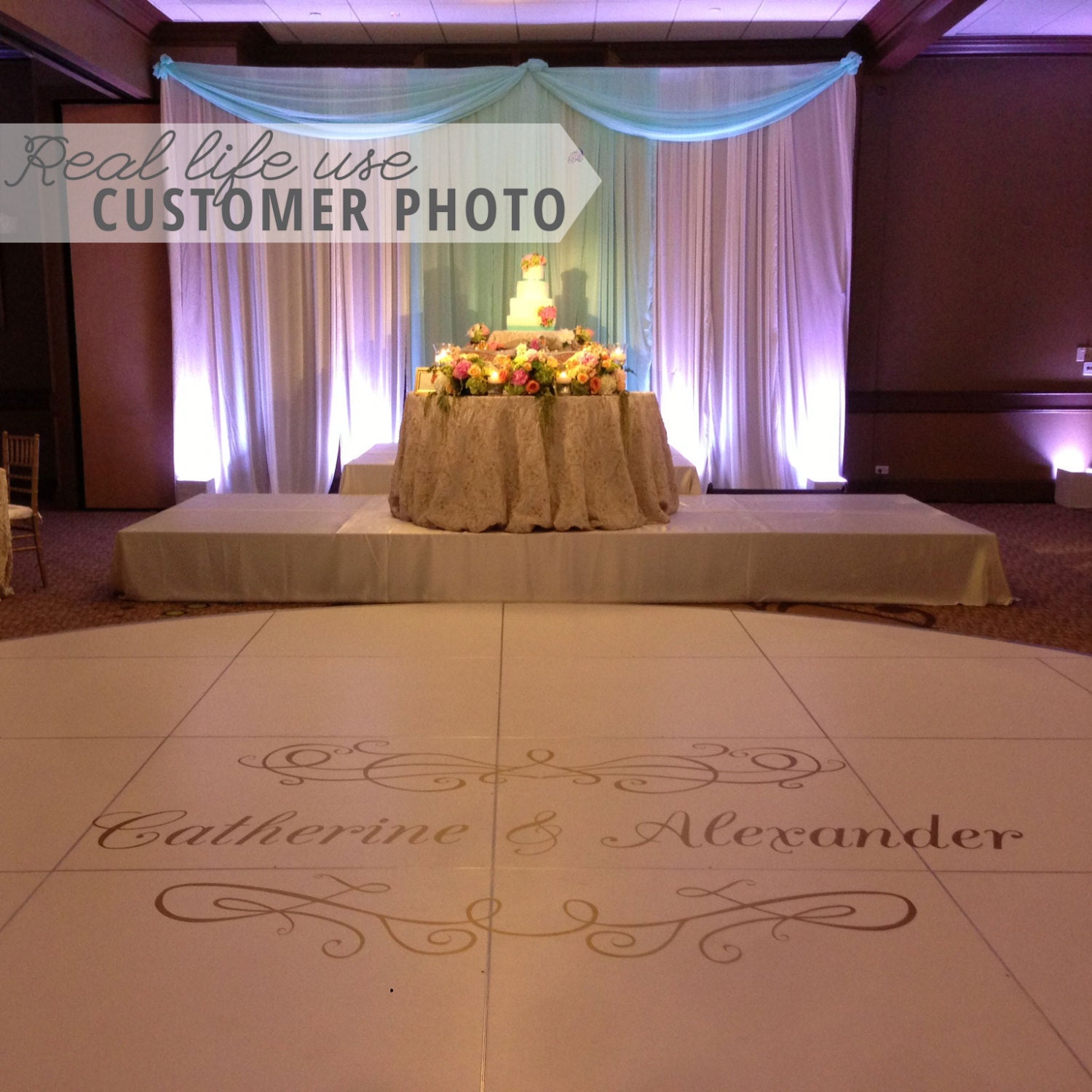 Wedding and Reception Dance Floor Custom Personalized Couples
