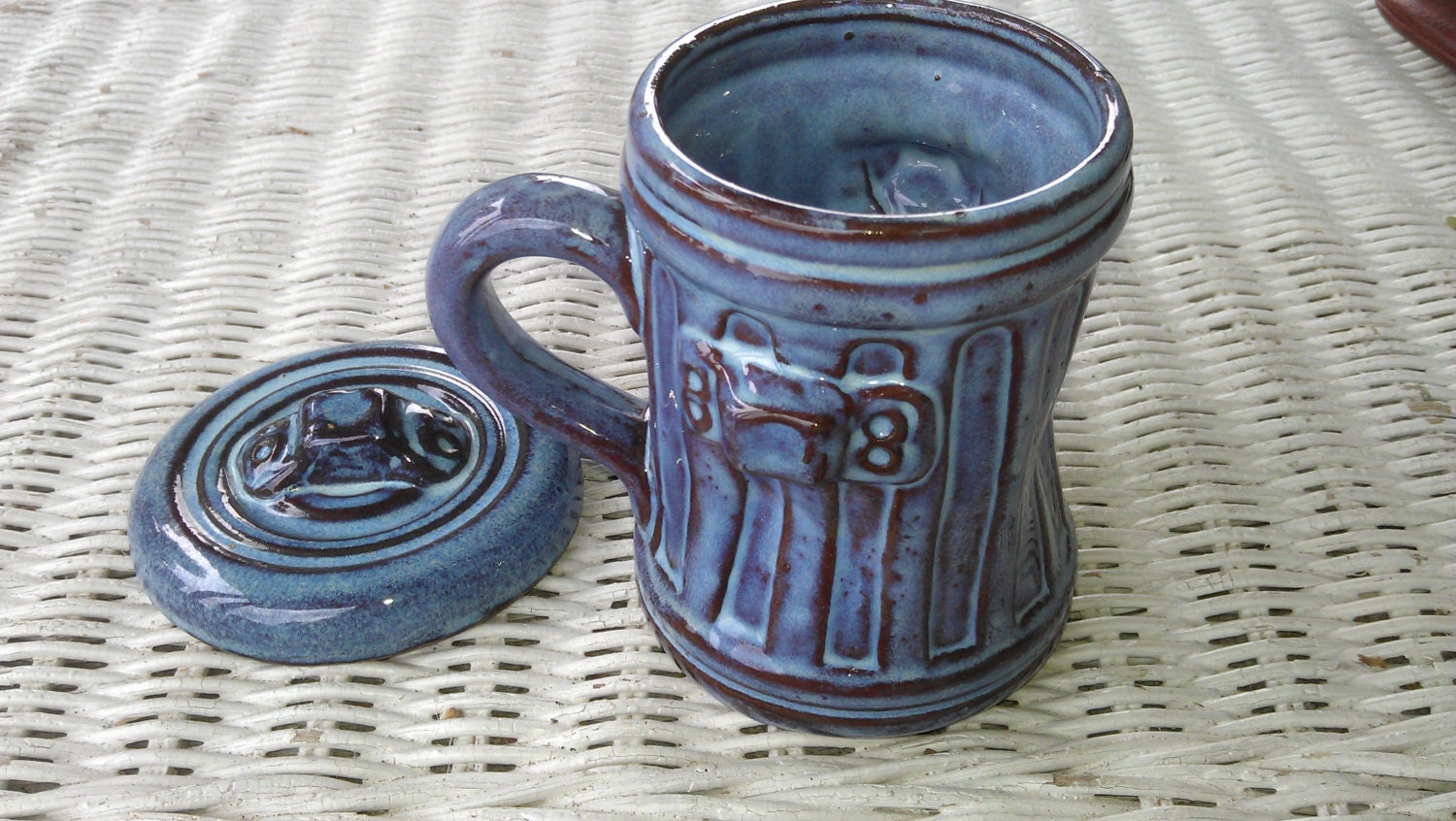 Vintage Trash Can Mug with Lid