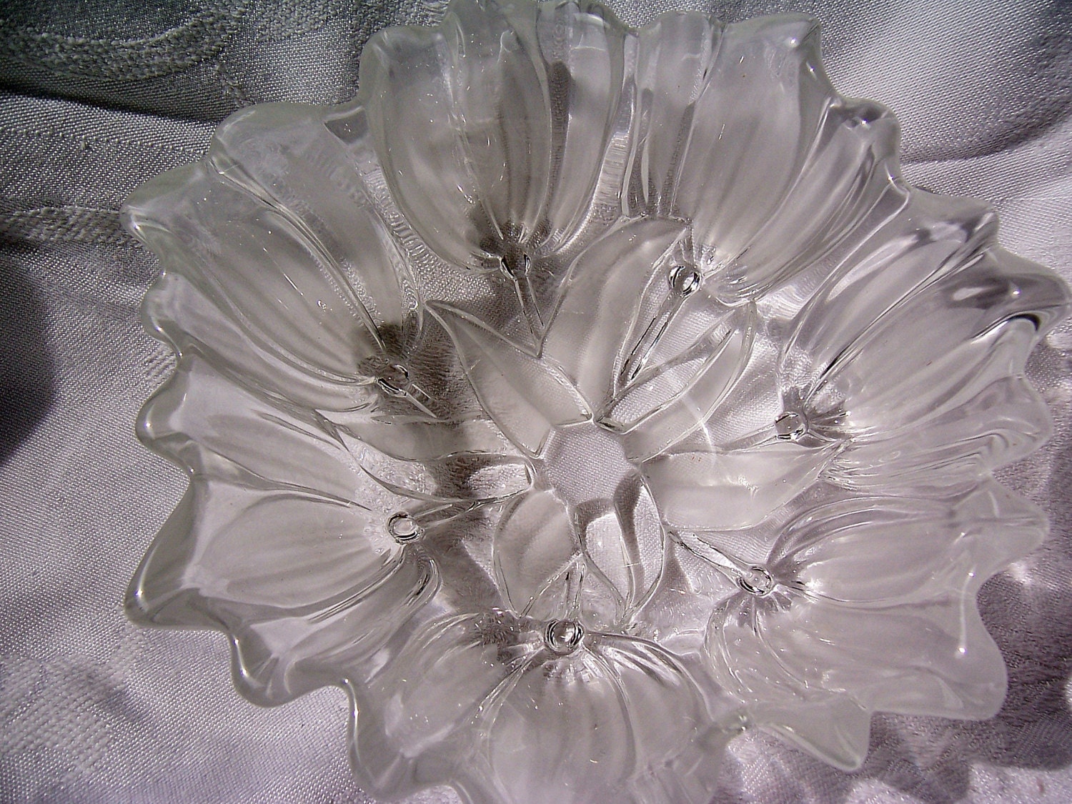 Walther Glass Bowl In A Frosted Satin Glass Tulip Design Art