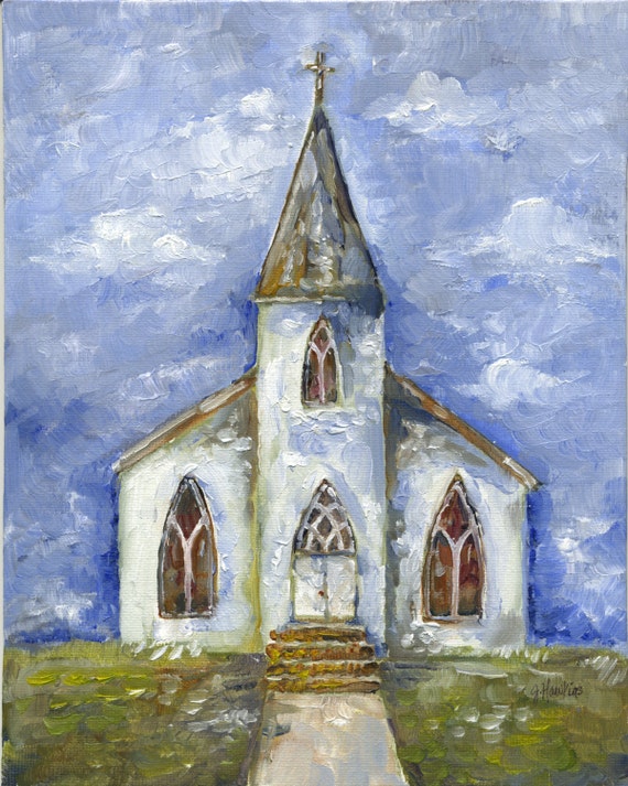 Items similar to Church Painting on Etsy