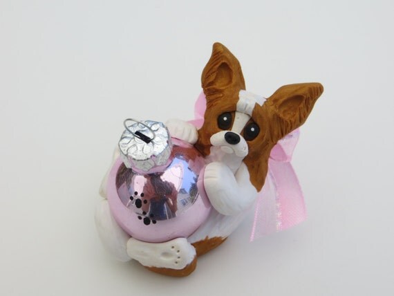 papillon christmas ornament polymer clay by heartofclaygirl papillon christmas ornament polymer clay by heartofclaygirl