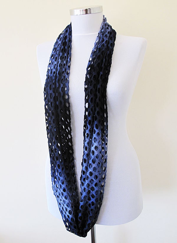 Infinity Scarf Tie dye print perforatedv women scarves dark