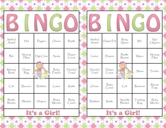 60 Baby Shower Bingo Cards DIY Printable by CelebrateLifeCrafts