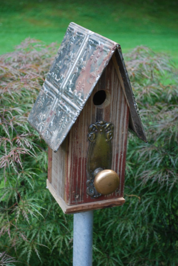 Antique Solid Brass Door Knob birdhouse