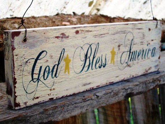 God Bless America Wood Sign Montana Made Sign by BearlyInMontana