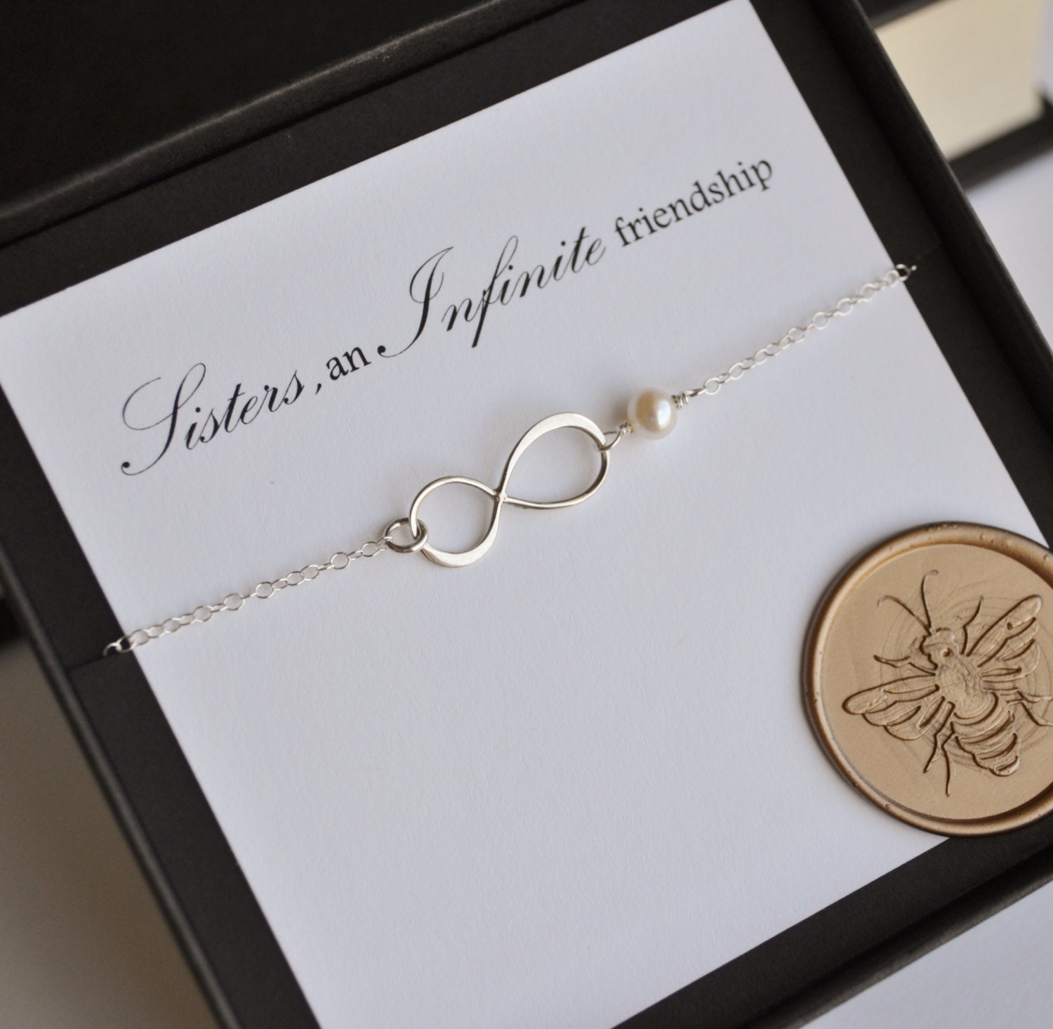 Sterling Silver Sister's Infinity Charm Necklace With