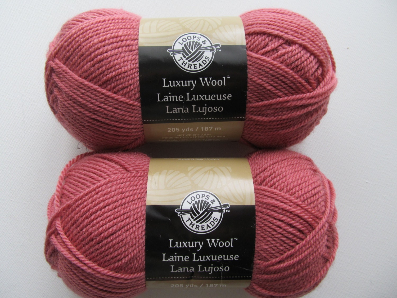 2 skeins Luxury Wool Yarn Loops and Threads Wool Acrylic Yarn