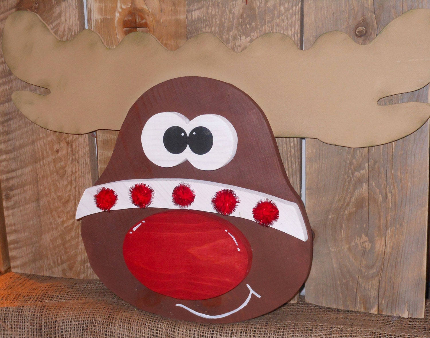 Reindeer Door Hanger..solid wood... Christmas decor..holiday decor