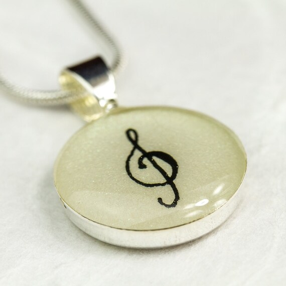 Treble Clef Necklace Musical Note Necklace Music Jewelry