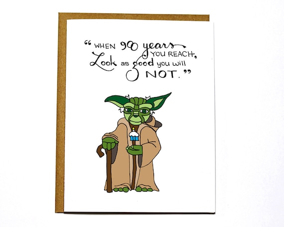Star Wars birthday card - Yoda happy birthday