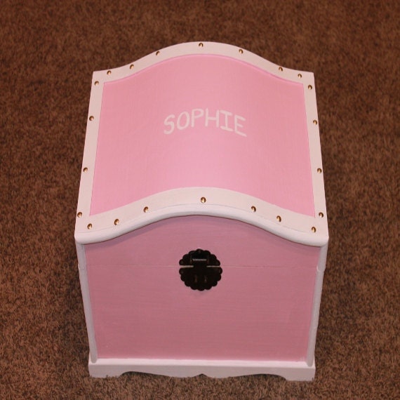 Items similar to Storage Trunk Light Pink with White Trim Baptism, Card