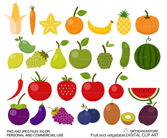 Fruit and Vegetable clip art for Personal and Commercial use
