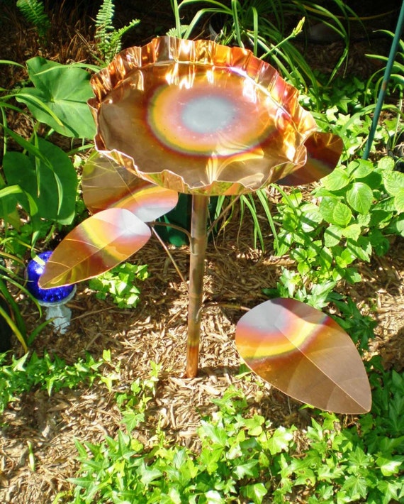 Lilly Pad shaped Birdbath SOLID COPPER Bird Bath FREE