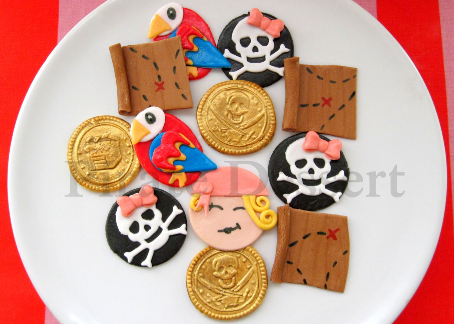 Edible Pirate Cupcake Toppers Pirate Girl Birthday Party Set