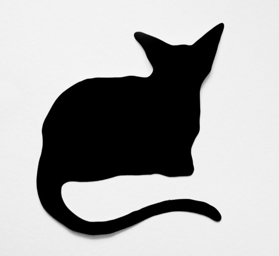 Siamese Oriental Cat Silhouette Black Vinyl Sticker