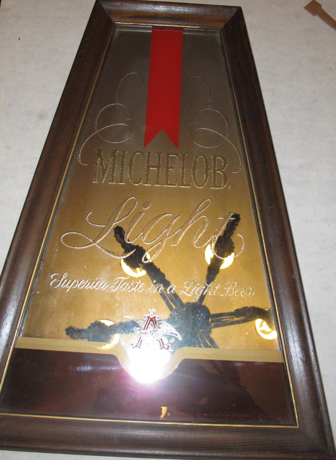 vintage 18 michelob beer bar mirror