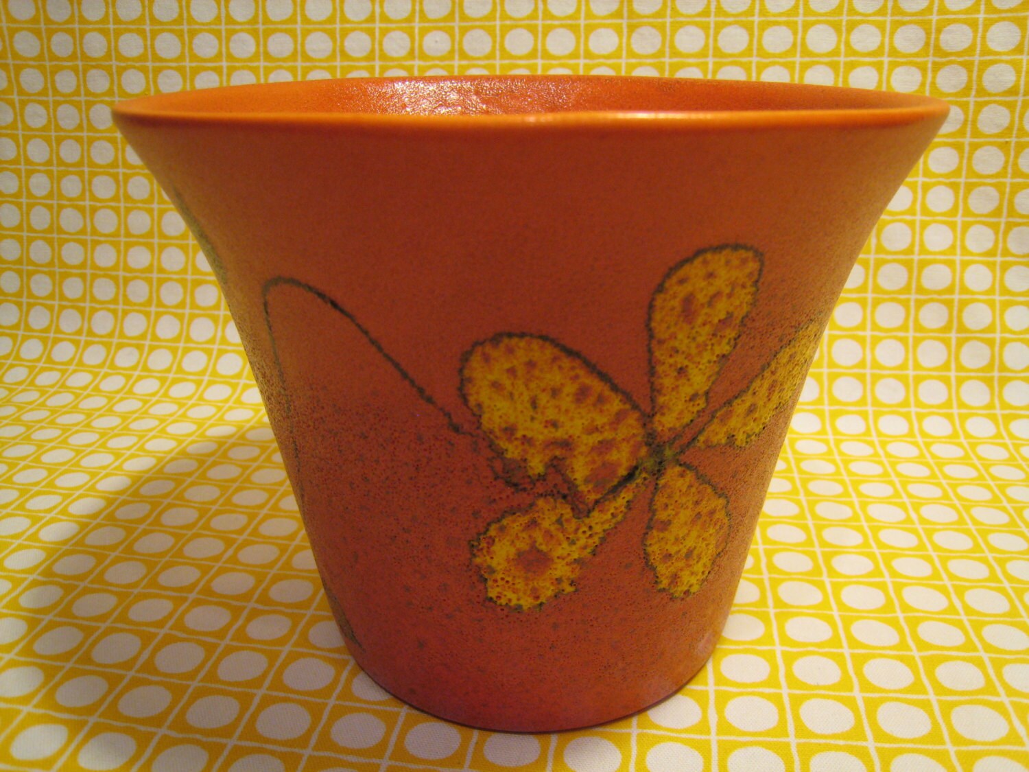 Freeman McFarlin Orange Flower Pot / Planter by WestTexasVintage