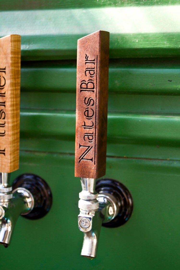 25 Custom maple tap handles Etched on 1 Face by BeardedBoyDesign