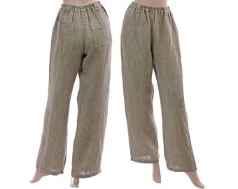 A long casual linen pants, very comfortable shape / lagenlook for small ...