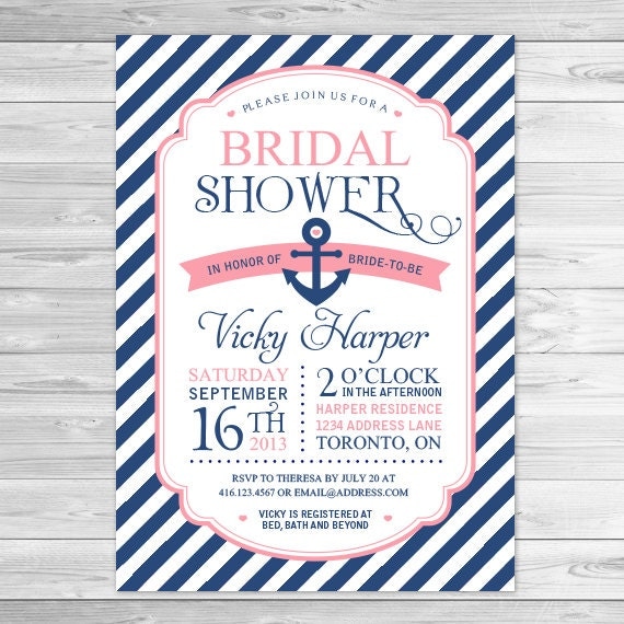 Nautical Wedding Shower Invitations 6