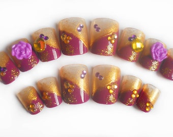 mardi gras press on nails