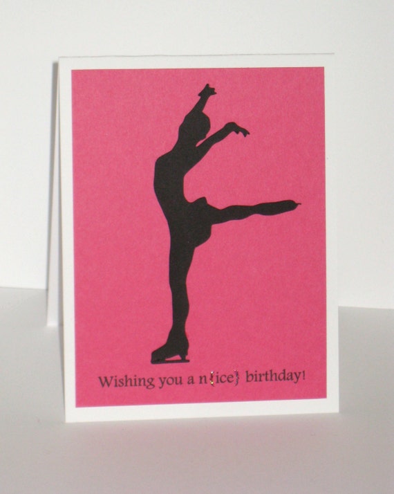 Items similar to Figure Skating Ice Skating Silhouette Pun Birthday
