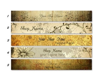 ETSY BANNER SET Vintage 2 Etsy Shop Banners and 2 Etsy Shop Avatars