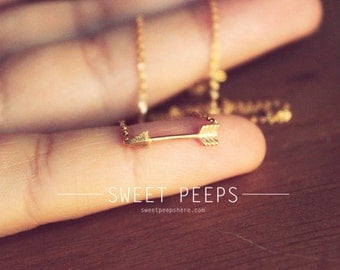 Gold Tiny Arrow Necklace