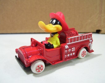 Figurine ERTL Diecast – Daffy Duck En Camion Pompier, Looney Tunes, Neuf Sous Blister