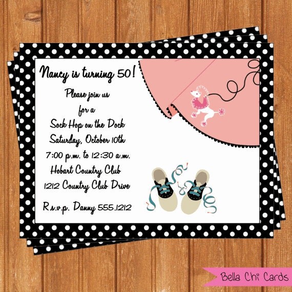 Sock Hop Invitation 7