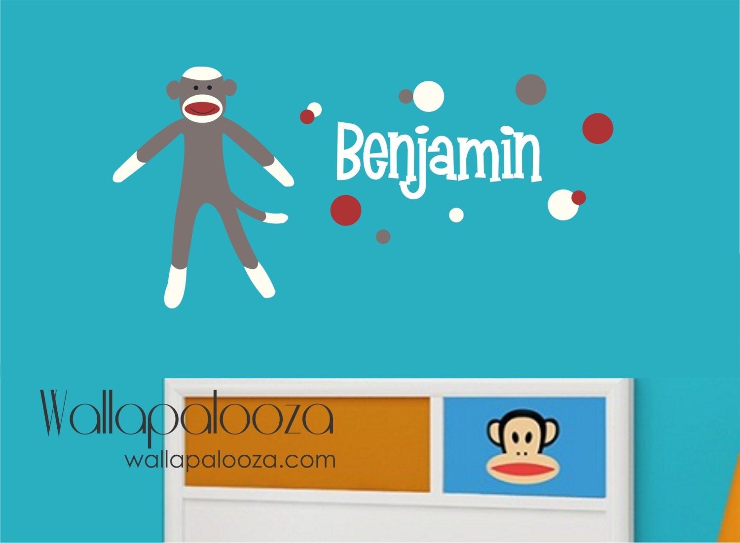 Sock Monkey Wall Decal Monkey wall decal Wall decal