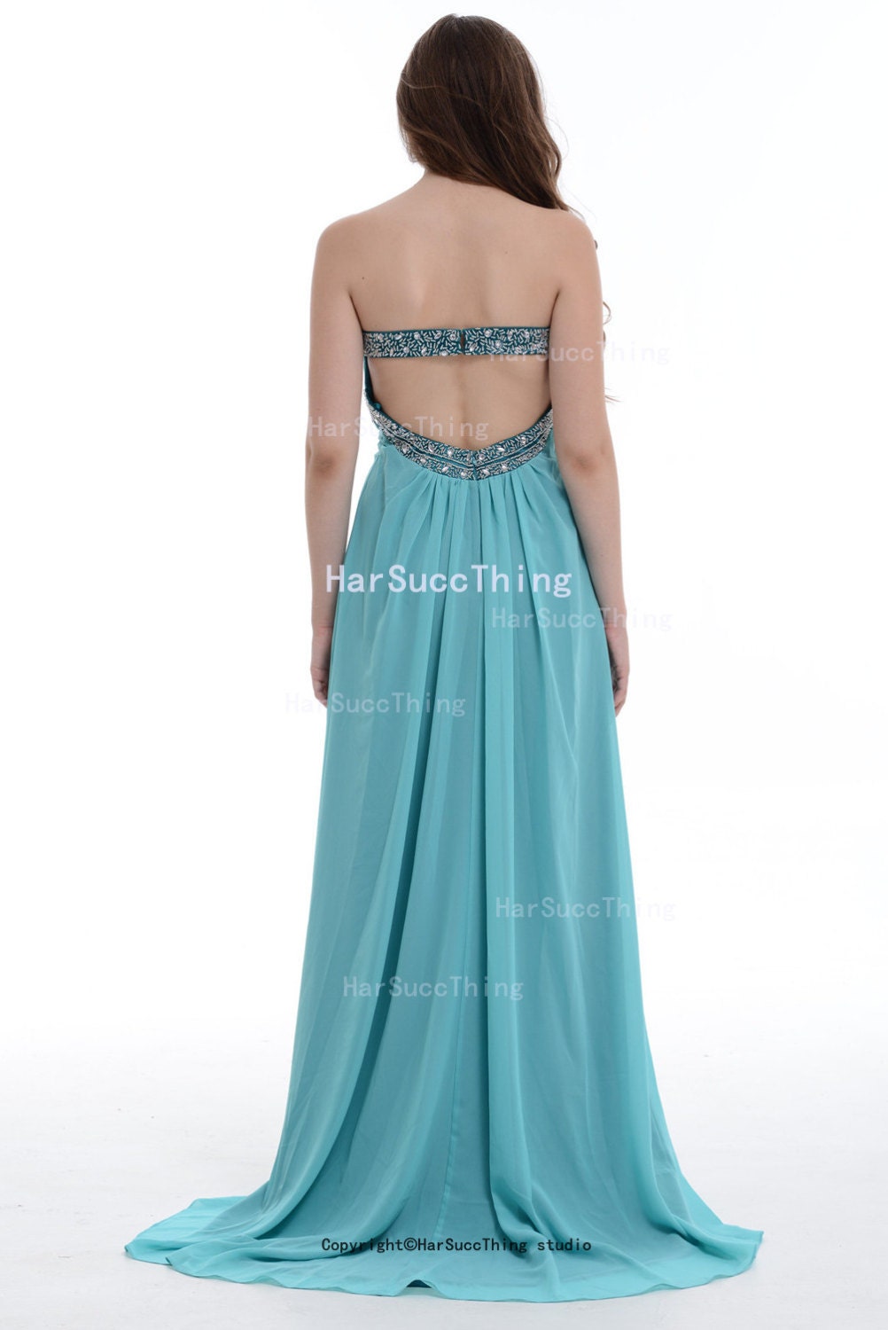 Sweetheart Long Beaded Prom Dress Party Dress Chiffon