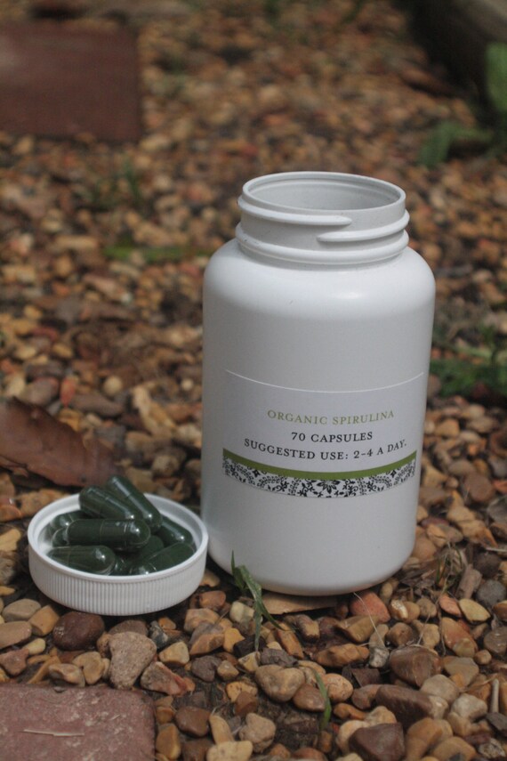 Organic Spirulina Capsules Healthy Greens by AGypsyApothecary