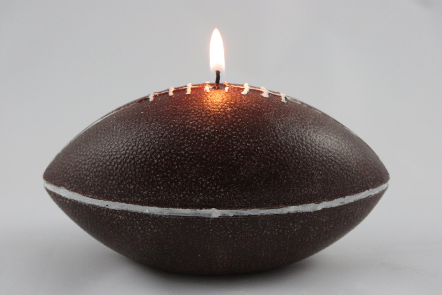 Football Shaped Candle Highly Scented in Leather Realistic
