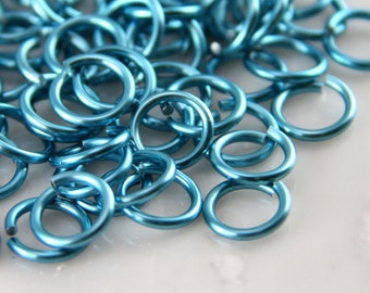 16g 5/16 Sky Blue Anodized Aluminum Chainmail Jump Rings 125 Rings