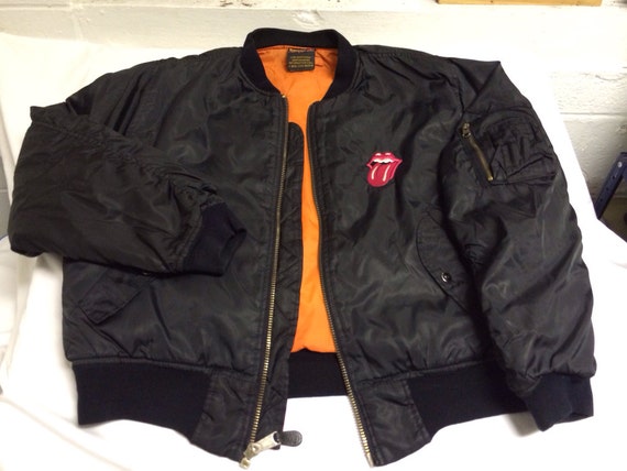 ROLLING STONES Bomber Jacket 1994/ Vintage Roadie Sewn Lips