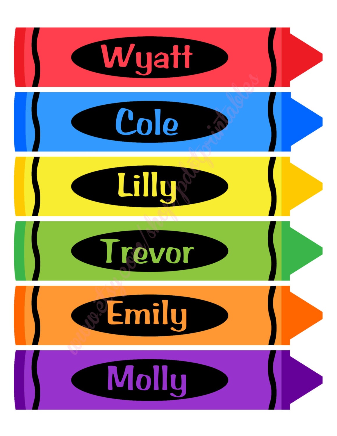 24 Personalized Classroom Crayon Labels Digital Printables