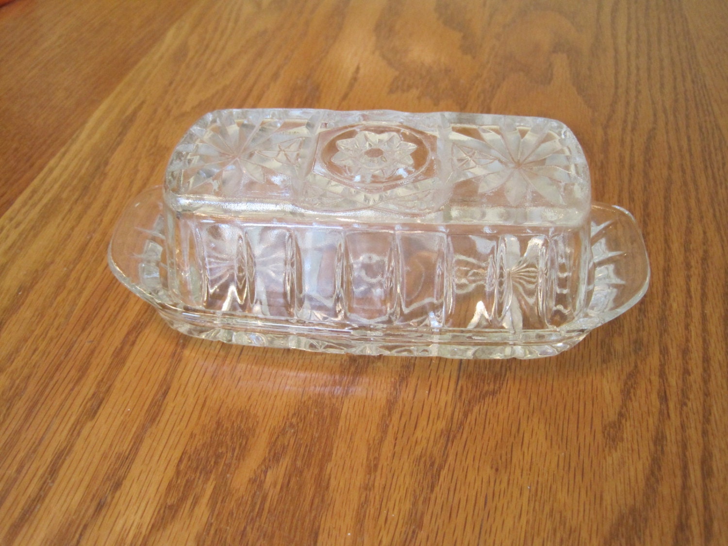 Beautiful Vintage crystal Butter dish 1960's