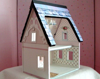 Dollhouse Miniature- A Printable Paper Dollhouse in Quarter Scale Instant Download