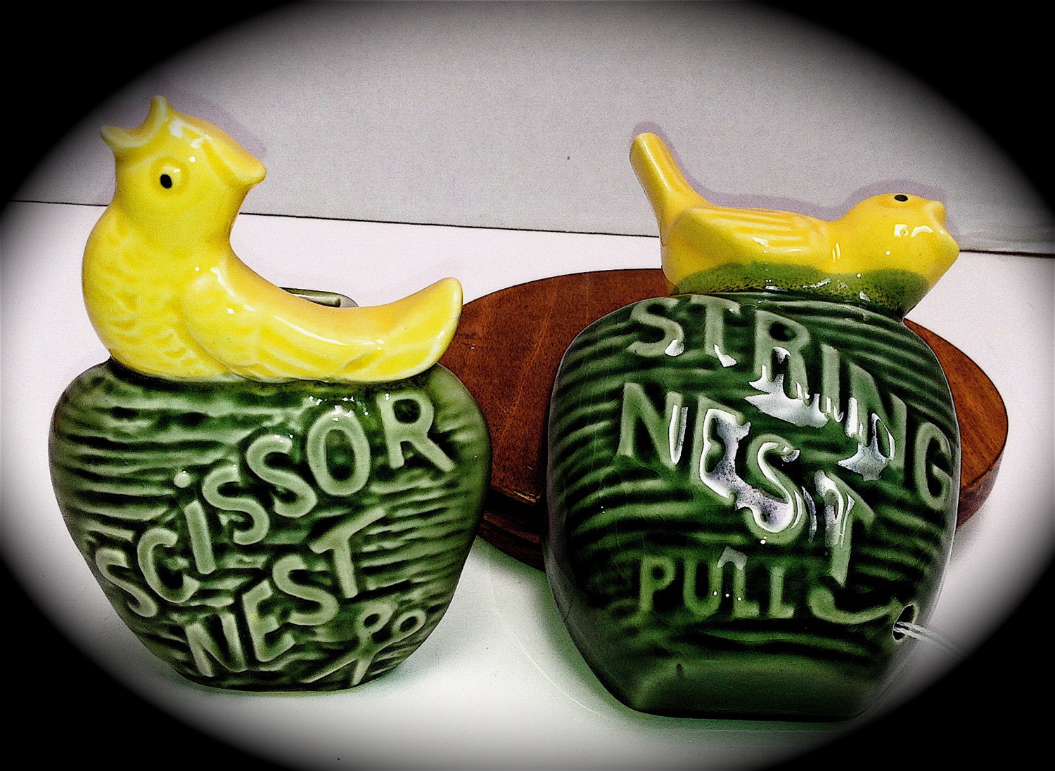 Scissor Holder and String Nest Ceramic High Glaze Wall Pockets