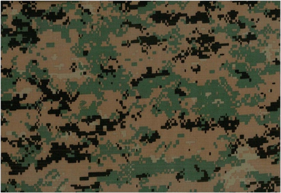 Marines Woodland Digital Camouflage Nylon/Cotton By Fieldsfabrics