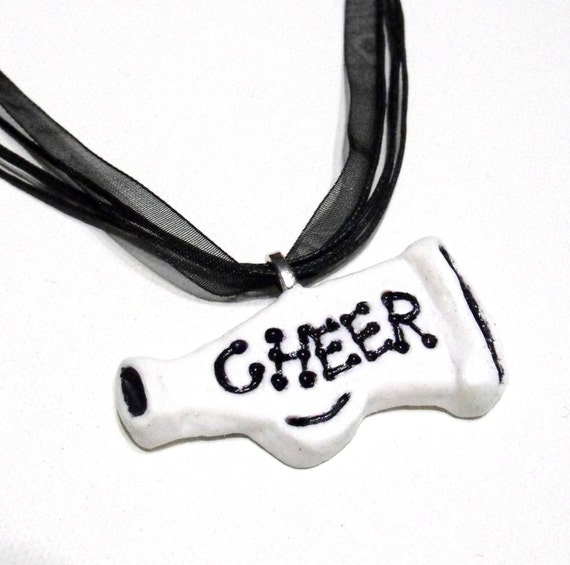 Megaphone Necklace Personalized Handstamped Name Cheer