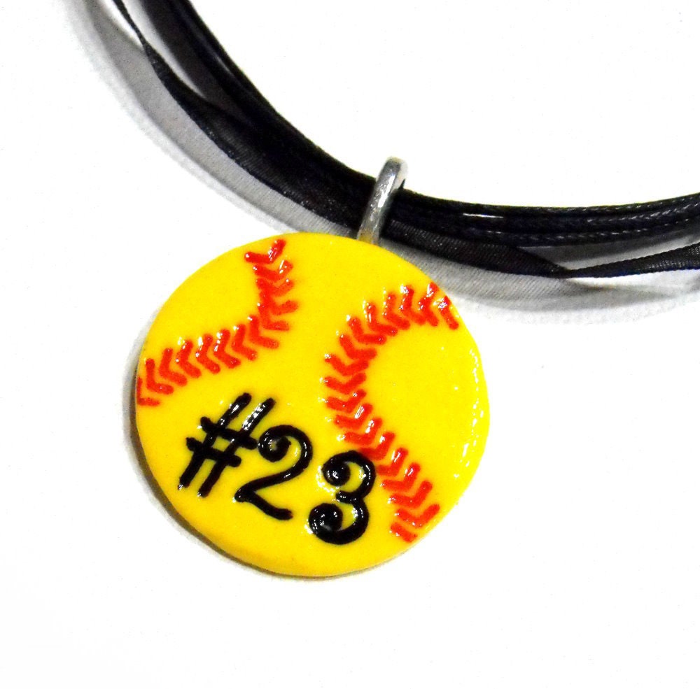 Softball Necklace Personalized with Player's Number